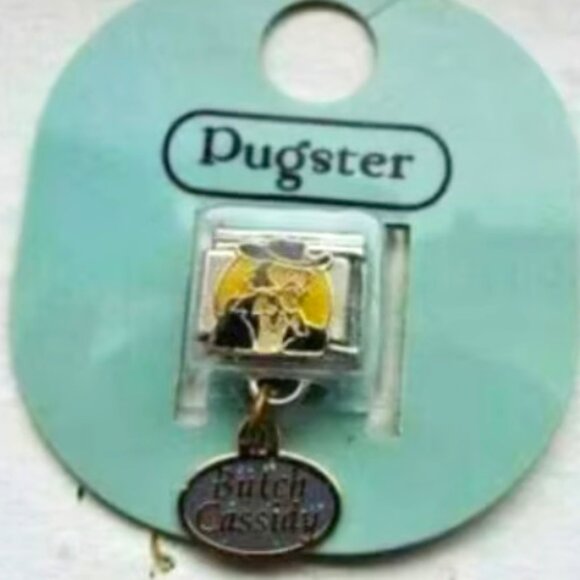 Pugster Butch Cassidy enamel 9mm stainless steel Italian charm bracelet link new - Picture 1 of 2
